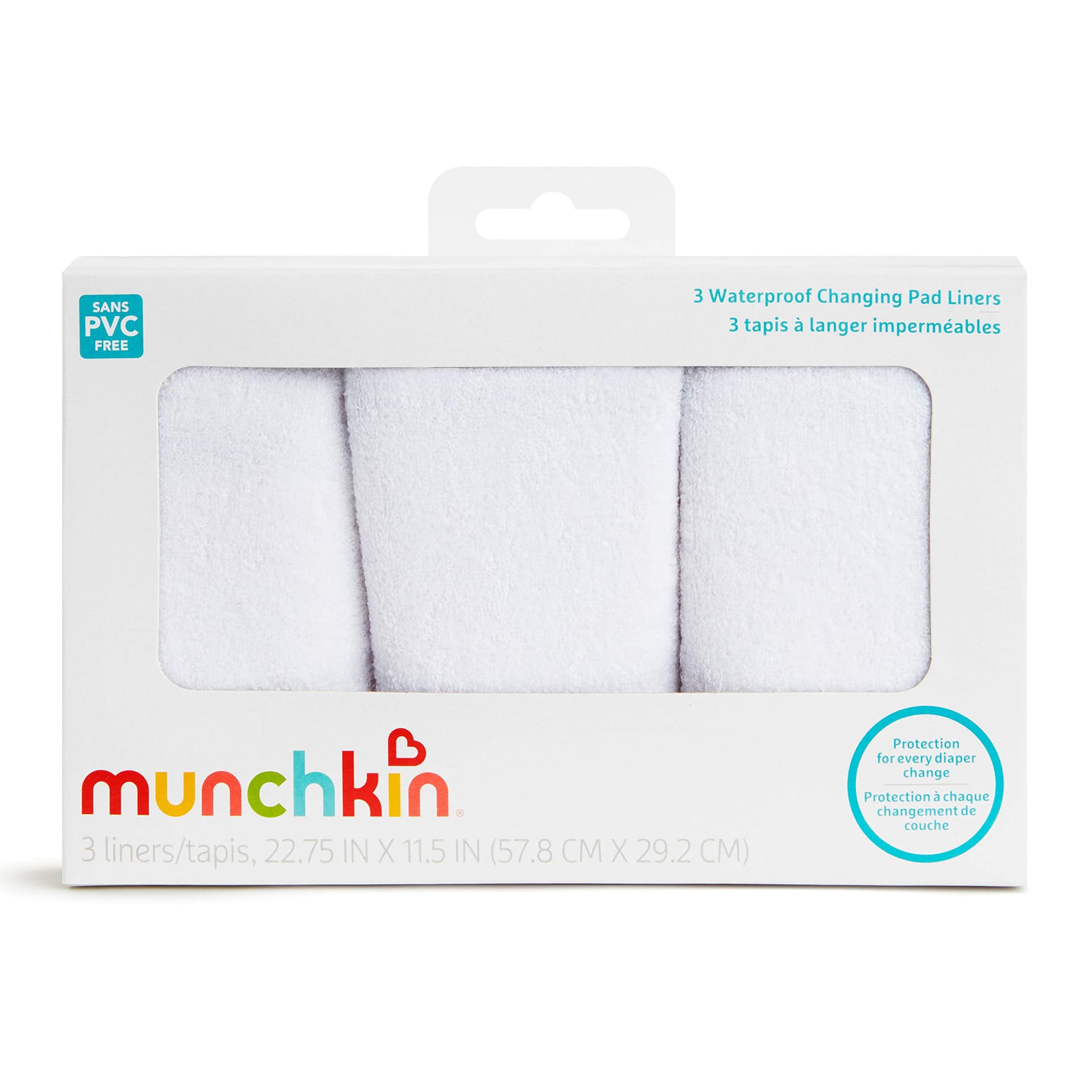 Munchkin Waterproof Changing Pad Liner, White, 3-Pack - Munchkin Liner thumbnail 5