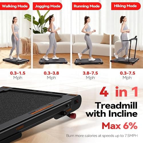 Sperax Walking Treadmill Pad with APP, 3 in 1 Under Desk Treadmill, 400W Low Noise Walking Vibration Pad with Remote Control,Portable Treadmills for Home Office thumbnail 3