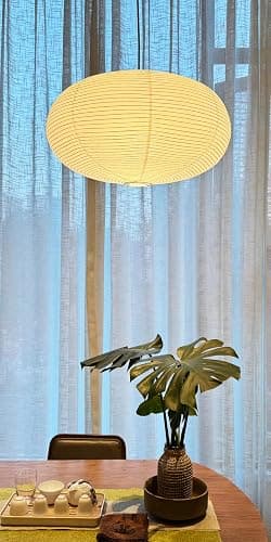 Henjjras large White Oblate Pendant Lamp Shade 55.5cm(21.85in) Chinses lantern Home Decor Paper Ceiling Lampshade thumbnail 9