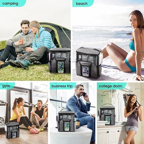 Attmu Mesh Shower Caddy Portable Dorm Tote Bag, Quick Dry Hanging Toiletry Bag, Large Capacity Shower Bag for College Dorm Room Essentials for Boys and Girls for Bath Camping (Gray) thumbnail 7
