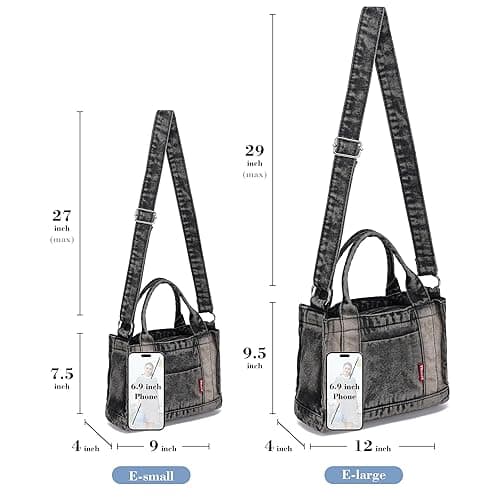 AOCINA Denim Purse Jean Tote Bag for Women Crossbody Shoulder Weekend Bags Denim Purses and Handbags for Women thumbnail 4