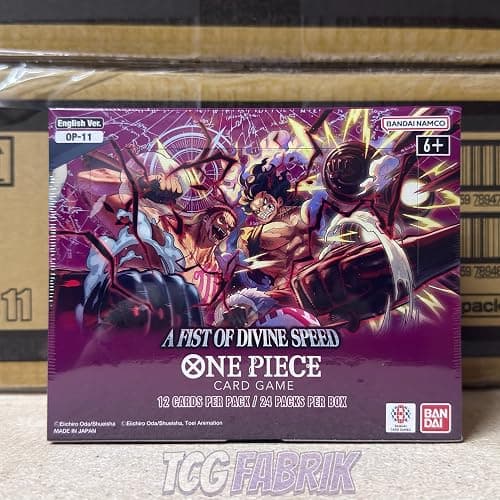 OP11 Booster Box English A Fist of Divine Speed Booster Box Display Factory Sealed for OP11 One Piece English TCG (24 Packs) thumbnail 6