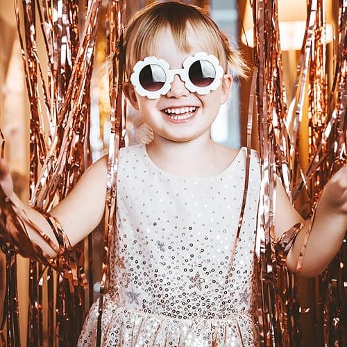 2 Pack Rose Gold Backdrop Birthday Decorations Foil Curtain Bachelorette Party Decor Rose Gold Decor Party Streamers Groovy Birthday Decorations Backdrop thumbnail 3