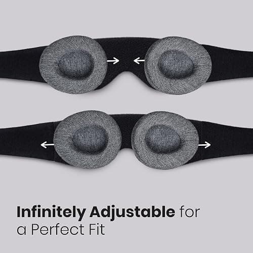 Manta Original Sleep Mask - Maximum Blackout Sleep Mask for Deep Sleep, Adjustable with Detachable Eye Cups, Zero Eye Pressure for Back & Belly Sleepers, Ideal for Travel, Shift Work & Daytime Sleep thumbnail 4