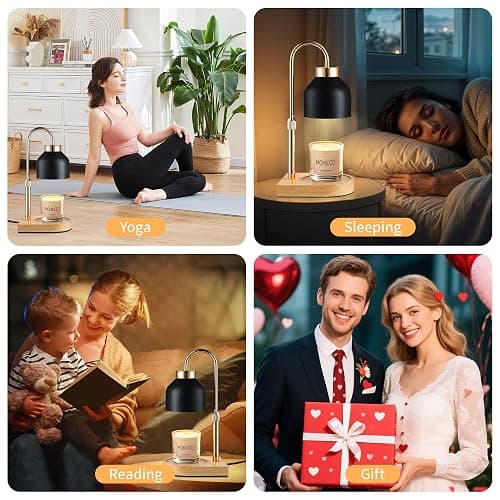Candle Warmer Lamp with Timer Dimmer, House Warming Gifts New Home Decor, Birthday Gifts for Women Mom, Wax Melt Warmer for Jar Candles, Adjustable Height with 2 Bulbs thumbnail 6