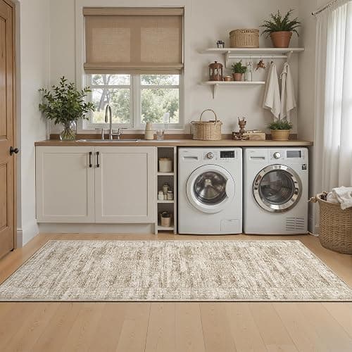 Soalmost Runner Rug 2'x8' Washable Non-Slip Runner Rugs for Kitchen Bathroom Laundry Room Brown Vintage Floor Carpet Runners for Hallway Entryway thumbnail 4