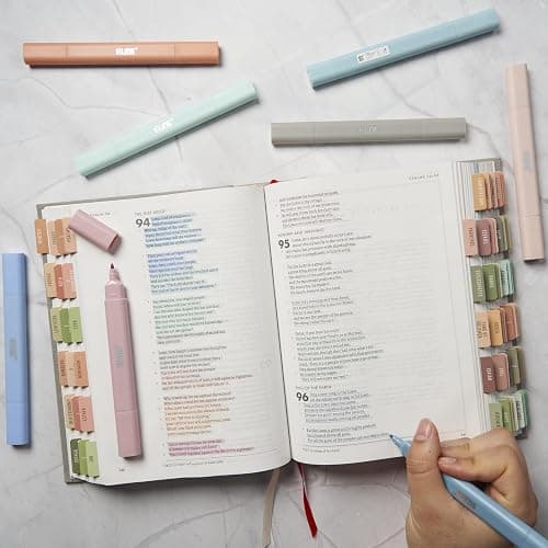 BLIEVE- Aesthetic Bible Highlighters No Bleed Through Assorted Colors, Cute Highlighter Dual Tip For Journaling Supplies And School Accessories, Bible Highlighters And Pens No Bleed (COASTAL DREAM) thumbnail 2