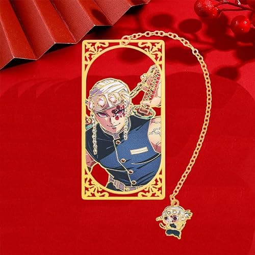 Demon Kamado Bookmark Page Mark, Anime Tanjiron Zenitsu Giyuu Kyoujurou Figure Reading Tool, Stationery Gifts for Reading Lovers Bookworm (Style D) thumbnail 2