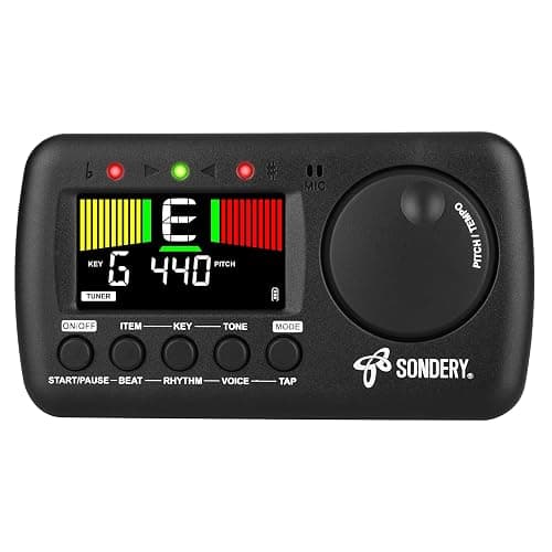 Sondery 3 in 1 Digital Metronome Tuner for All Instruments, Rechargeable Metronome with Tap Tempo, Chromatic Tuner Tone Generator for Guitar, Bass, Violin, Clarinet, Piano, Trumpet, Flute - Image 1