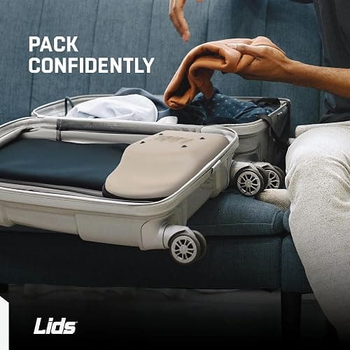 Lids Hat Travel Case – Baseball Cap Carrier for 6 Hats, Durable Black Exterior with Light Blue Interior, Storage with Handle & Adjustable Shoulder Strap, Hard Hat Organizer for Travel & Closet thumbnail 4