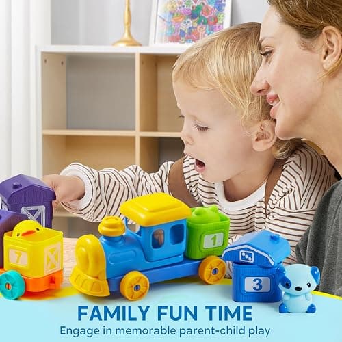 Play-Act Learning Toy for Toddlers 1 2 3 Years Old, Counting, Matching & Sorting Montessori Learning Farm Train Including 9 Farm Animals, Birthday Gift for Baby Boys Girls thumbnail 9