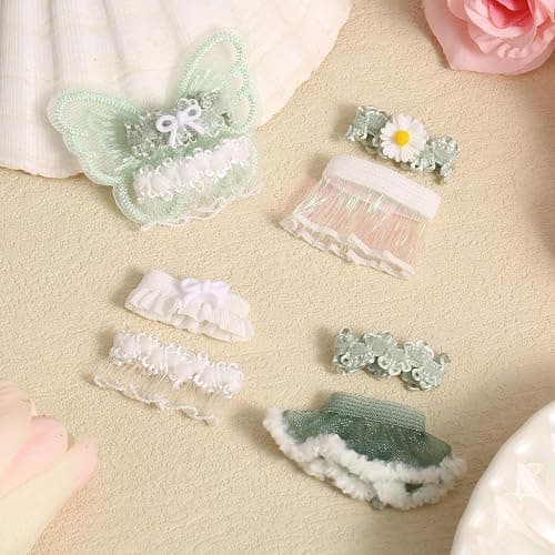 4 Sets 3in Angel Doll Clothes, Toy Collector Costume with Tops & Skirts for Display and Decoration(Green) thumbnail 2