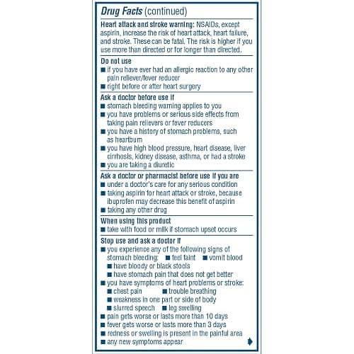 Advil Pain Reliever and Fever Reducer, Pain Relief Medicine with Ibuprofen 200mg for Headache, Backache, Menstrual Pain and Joint Pain Relief - 100 Coated Tablets thumbnail 17