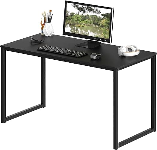 SHW Mission 40-Inch Home Office Computer Desk, Black - Image 1