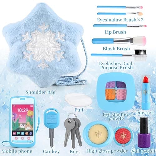 Woumserta Pretend Makeup for Toddlers 3-5 4-6, Play Makeup for Kids 3-5, Fake Makeup Kit with Toddler Purse, Fake Make Up Set for Little Girls, Toddler Makeup Kit & Frozen Toys for Girls Age 3-4 3-5 thumbnail 6