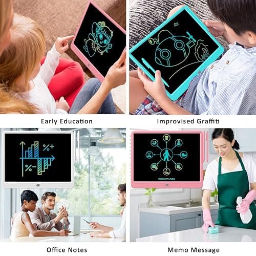 FLUESTON LCD Writing Tablet, Doodle Board Toys Gifts for 3-8 Year Old Girls Boys, 15 Inch Colorful Electronic Board Drawing Pad for Kids, Gifts for Toddler Educational Learning Travel Birthday, Pink thumbnail 5
