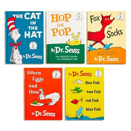 Dr. Seuss's Beginner Book Boxed Set Collection: The Cat in the Hat; One Fish Two Fish Red Fish Blue Fish; Green Eggs and Ham; Hop on Pop; Fox in Socks thumbnail 3