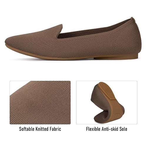 Frank Mully Women's Knitted Square Toe Flats Comfortable Loafer Shoes Office Work Shoes Lightweight thumbnail 5
