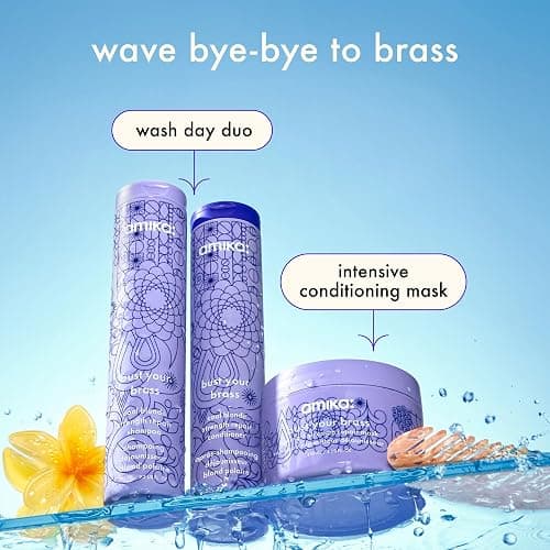 amika bust your brass cool blonde strength repair shampoo thumbnail 7