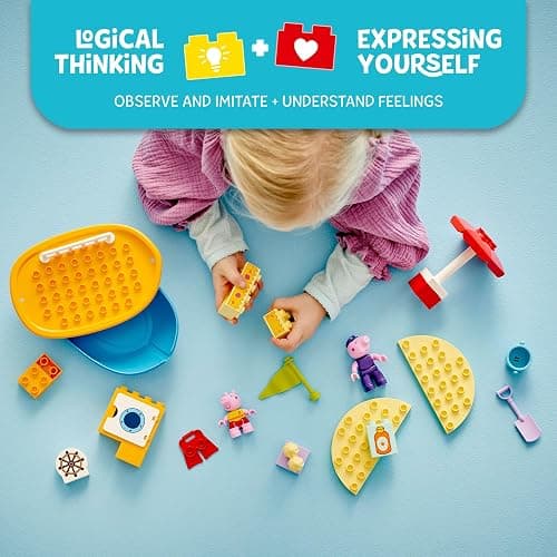 LEGO DUPLO Peppa Pig Boat Trip Bath Toy, Building Block Learning Set for Preschool Kids with 2 Peppa Pig Figures Included, Water Toy Gift Idea for Toddlers Ages 2 and Up, 10432 thumbnail 3