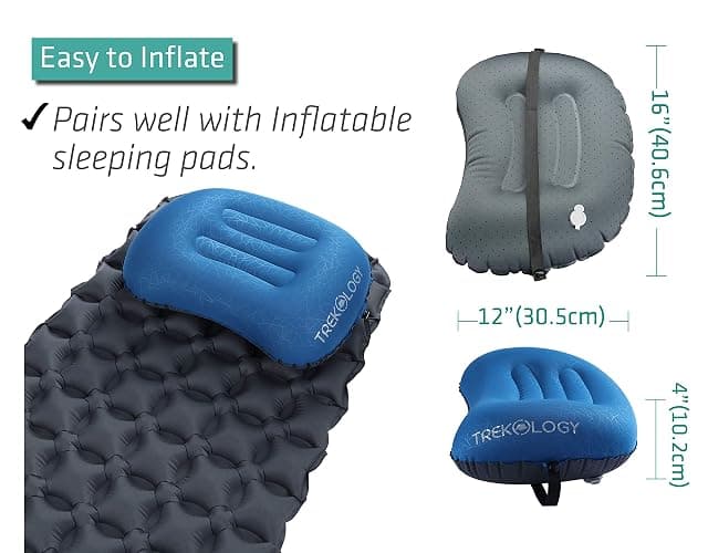 TREKOLOGY Aluft 2.0 Ultralight Inflatable Camping Pillow – 1 PC Compact Outdoor Travel Pillow for Hiking, Backpacking & Camping – Adjustable Firmness & Natural Neck Alignment – Quick & Easy To Inflate thumbnail 6