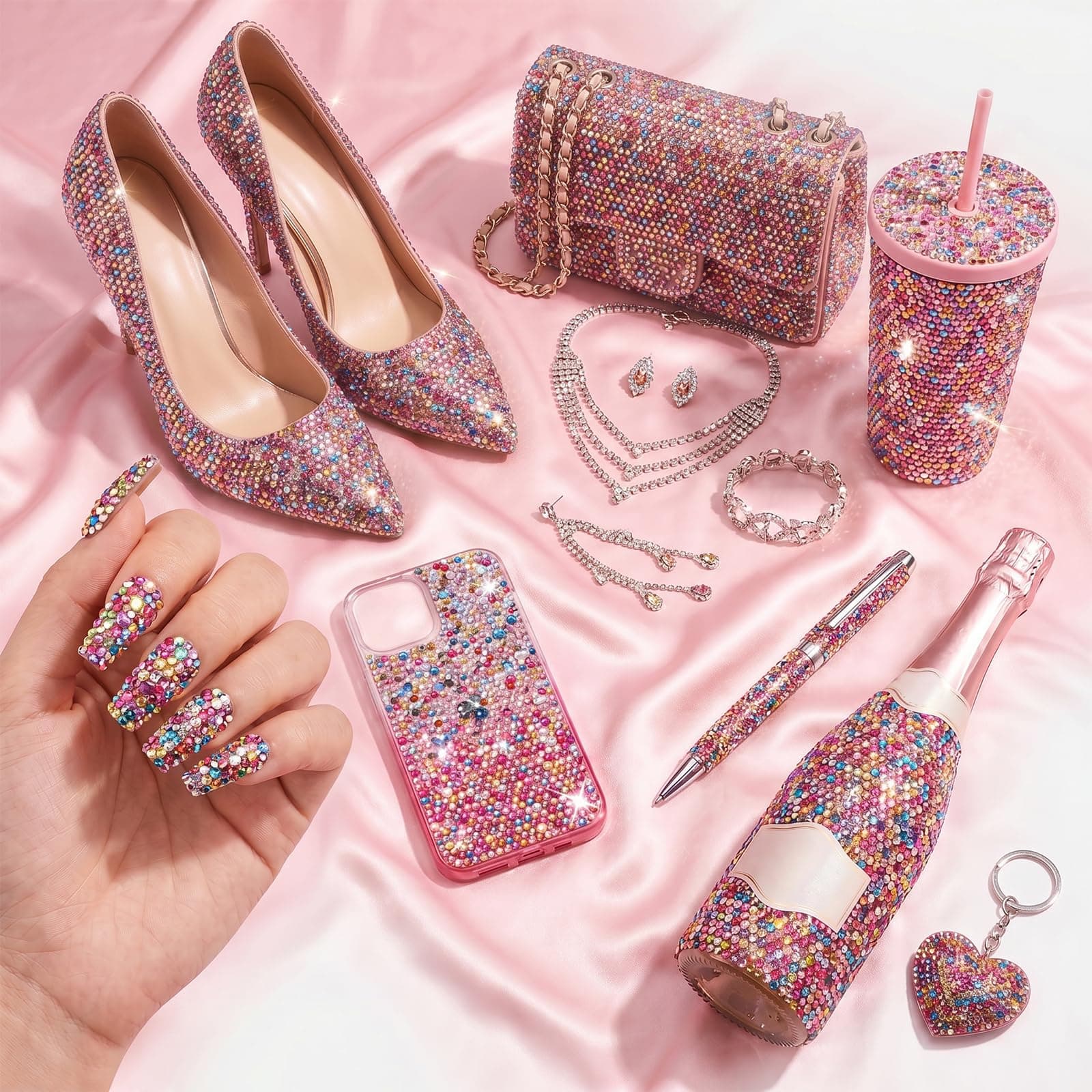 Bedazzling Tool Kit with 32000 Pcs 40 Colors 3mm Flat Back Rhinestones, Includes Rhinestone Tray, Glue and Full Accessories for DIY Craft Nail Art Shoes and Diamond Art (06: 32000 Pcs 3mm 40 Colors) thumbnail 7