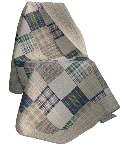 Greenland Home Oxford 100% Cotton Throw Blanket, Tan 50 x 60 in thumbnail 4