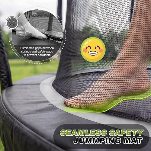 Devoko Outdoor Trampoline 7.5ft/10ft/12ft/14ft GS Certified Garden Trampoline With Safety Net,Non-Slip Ladder& Shoe Organiser,Available For Toddlers And Adults,Up to 150kg thumbnail 3