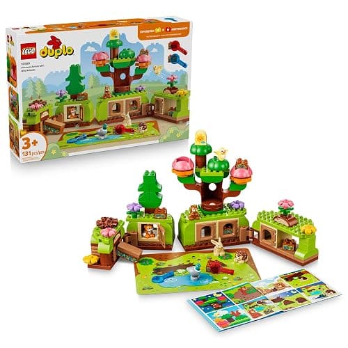 LEGO DUPLO Town Discovery Forest with Wild Animals 10480 | Preschool Building Toys for Toddlers, Ages 3+, Sturdy Build for Pretend Play, Fine Motor Skills, 131 pieces, Gift Idea - Image 1