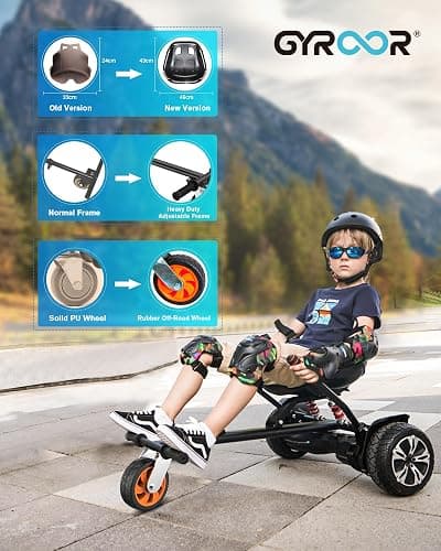 Gyroor Self Balancing Scooters Seat Attachment - Go Kart Conversion for 6.5'' to 10'' Self Balancing Scooters, Adjustable Frame Length, Perfect for Kids and Adults thumbnail 5