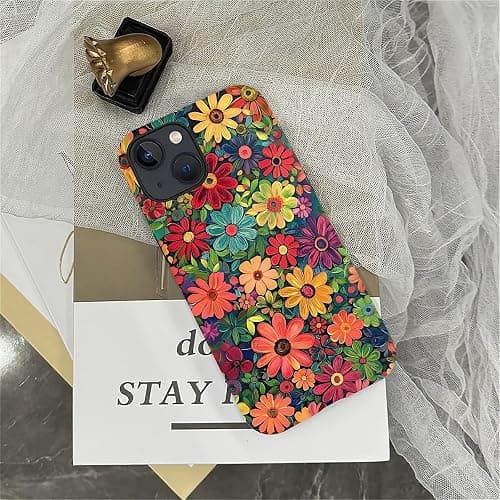 ZHEGAILIAN Case for iPhone 14 Plus,Colorful Red Flowers 2 in 1 Hard Shell + Silicone,Shockproof Bumper Drop Protective Compatible with iPhone 14 Plus thumbnail 3
