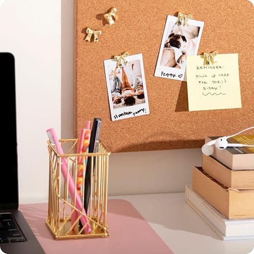 U Brands Mini Fashion Small Push Pins Set, Gold Bows, 8 Count, Office Supplies for Classroom or Office Decor, Cute Pins for Cork Bulletin Boards thumbnail 2