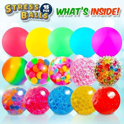 Hapitoys Sensory Stress Balls Fidget Toys for Kids and Adults - Sensory Squishy Balls Set, Anxiety Relief Calming Tool - Fidget Stress Toys for Autism & ADD/ADHD - 15 Pack thumbnail 7