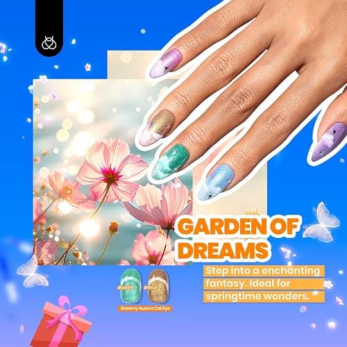 Beetles Cat Eye Gel Nail Polish Set-36 Colors Red Purple Brown Green Burgundy Magnetic Gel Nail Polish with Base Gel Glossy Matte Top Coat Magnet,Soak off UV Nail Gel DIY Nail Art Gift for Women thumbnail 5