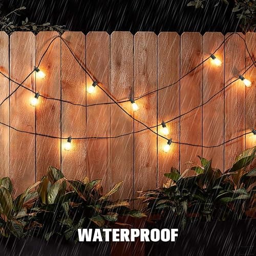 Solar Lights Outdoor String light patio deals 100FT with 32 Shatterproof, solar String Lights Outdoor Waterproof with Remote ST38 Vintage Edison Bulbs,Waterproof Hanging Lights for Outside Backyard - 100FT-32 Bulbs thumbnail 5