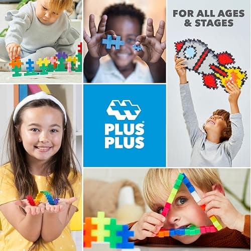 PLUS PLUS BIG - Open Play Set - 100 Piece - Basic Color Mix, Construction Building Stem Toy, Interlocking Large Puzzle Blocks for Toddlers and Preschool thumbnail 8