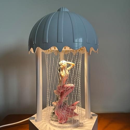 MINI Retro Oil Rain Lamp– Pink Mermaid– Rainfall Indicator lamp，Vintage Table lamp, Ceiling lamp, Suitable for bedrooms, Living Rooms and Stores thumbnail 7