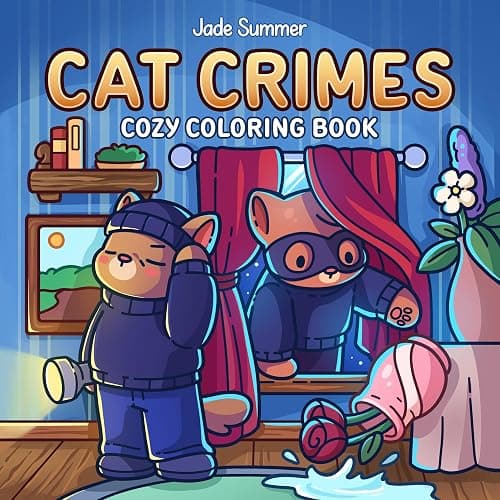 Cat Crimes: Cozy Coloring Book for Adults and Teens with Funny Scenes for Cat Lovers - Image 1