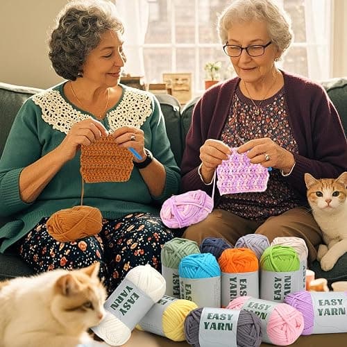 4 X 50g Häkelgarn Wolle zum Häkeln Dickes Garn Häkelwolle Crochet Yarn Chenille Wolle zum Häkeln gut Sichtbare Maschen, Dicke zum Häkelns Dickes Baumwoll-Nylon-Hellgrünes mit Häkelzubehör thumbnail 2