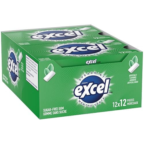 EXCEL, Spearmint Flavoured Sugar Free Chewing Gum, 12 Pieces, 12 Packs thumbnail 2