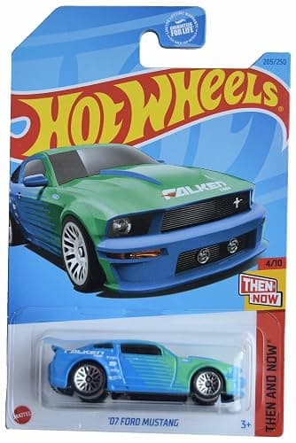 Hot Wheels '07 Ford Mustang, Then and Now 4/10 [Blue/Green] 205/250 - Image 1