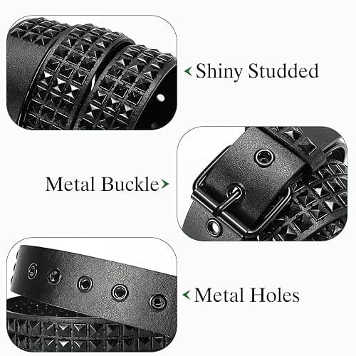 YA BELT Studded Belt for Women and Men Goth Metal Punk Belt Scene Style Cool Belts for Jeans thumbnail 2