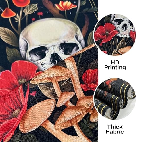 2 Pack Witchy Gothic Wall Decor, Moth Skull Tapestry for Room 12.8x51.2 in thumbnail 5