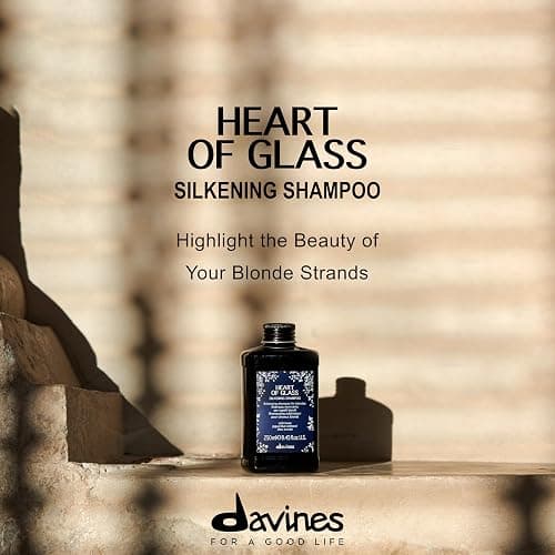 Davines Heart of Glass Silkening Shampoo, Enhancing Blue Shampoo for Blonde & Silver Hair - Gentle Cleanser with Jagua Blue Extract Balances Tones, Illuminates & Nourishes Weightlessly thumbnail 4