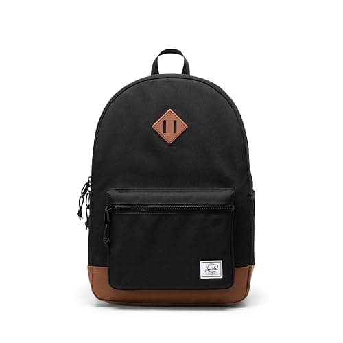 Herschel Supply Co. Youth Heritage Backpack, Black/Saddle Brown, 26 L - Image 1