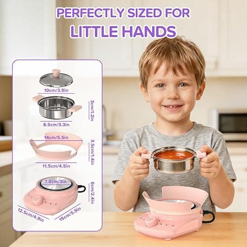 Gotoofun Kids Real Cooking Set with Mini Electric Stove, 45 PCS Montessori Mini Cooking Set with Safe Knife & Kitchen Tools, Cooking Set for Beginner Chef Ages 6-12 Boys & Girls thumbnail 7