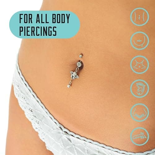 BASE LABORATORIES Piercing Aftercare Saline Spray 4 oz, Ear Cleaner, 2-Pack | Ear Piercing Cleaner, Nose Piercing Spray, Saline Solution, Keloid Bump, Navel Care, Sterile Wound Wash, Belly Button Soak thumbnail 4