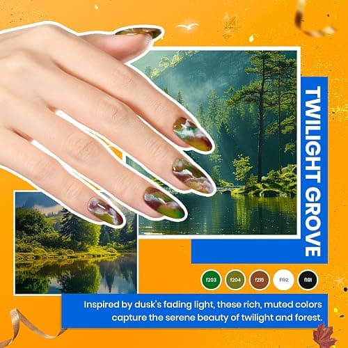 Beetles Gel Nail Polish Kit with U V Light - 80Pcs Fall Nail Fest Color Enchantment 55 Colors Gel Polish Starter Kit with Base Top Coat DIY Nails Stickers Manicure Tools Gift for Women Teens Girls thumbnail 3
