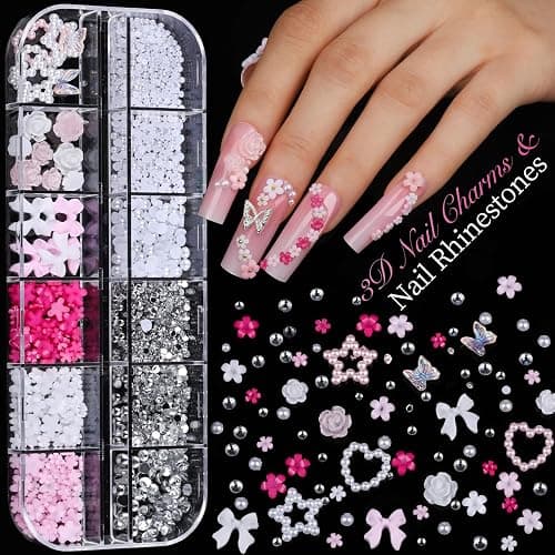 Teenitor Acrylic Nail Kit with Clear Coffin Nail Tips, Nail Charms and Gems, Nail Stickers, Nail Art Brushes, Nail Dotting Tools, Nail Stand, Press On Nails Kit for DIY Nail Art thumbnail 4