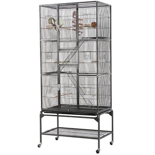 Yaheetech Large African Grey Parrot Bird Cage for Budgies/Conures/Parakeets with Detachable Stand - Image 1